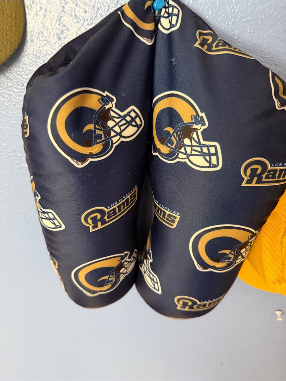 Navy and Gold Team airplane travel pillow